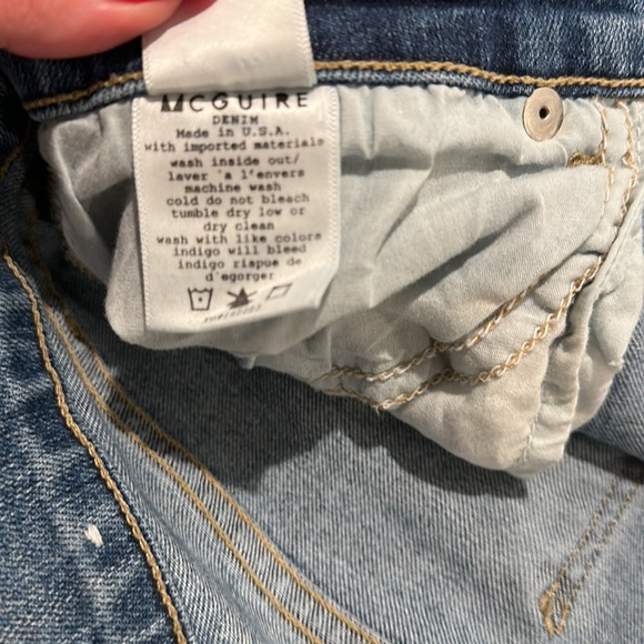 McGuire Anthropologie Skinny Distressed 15e Light Wash Blue Jeans Women's Sz 28 - Picture 7 of 7